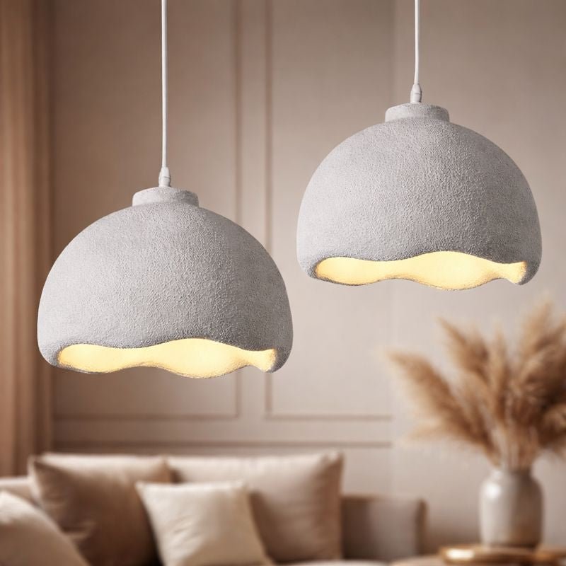 Modern Grey Sculptural Pendant Light – Minimalist Elegance - SHAGHAF HOME