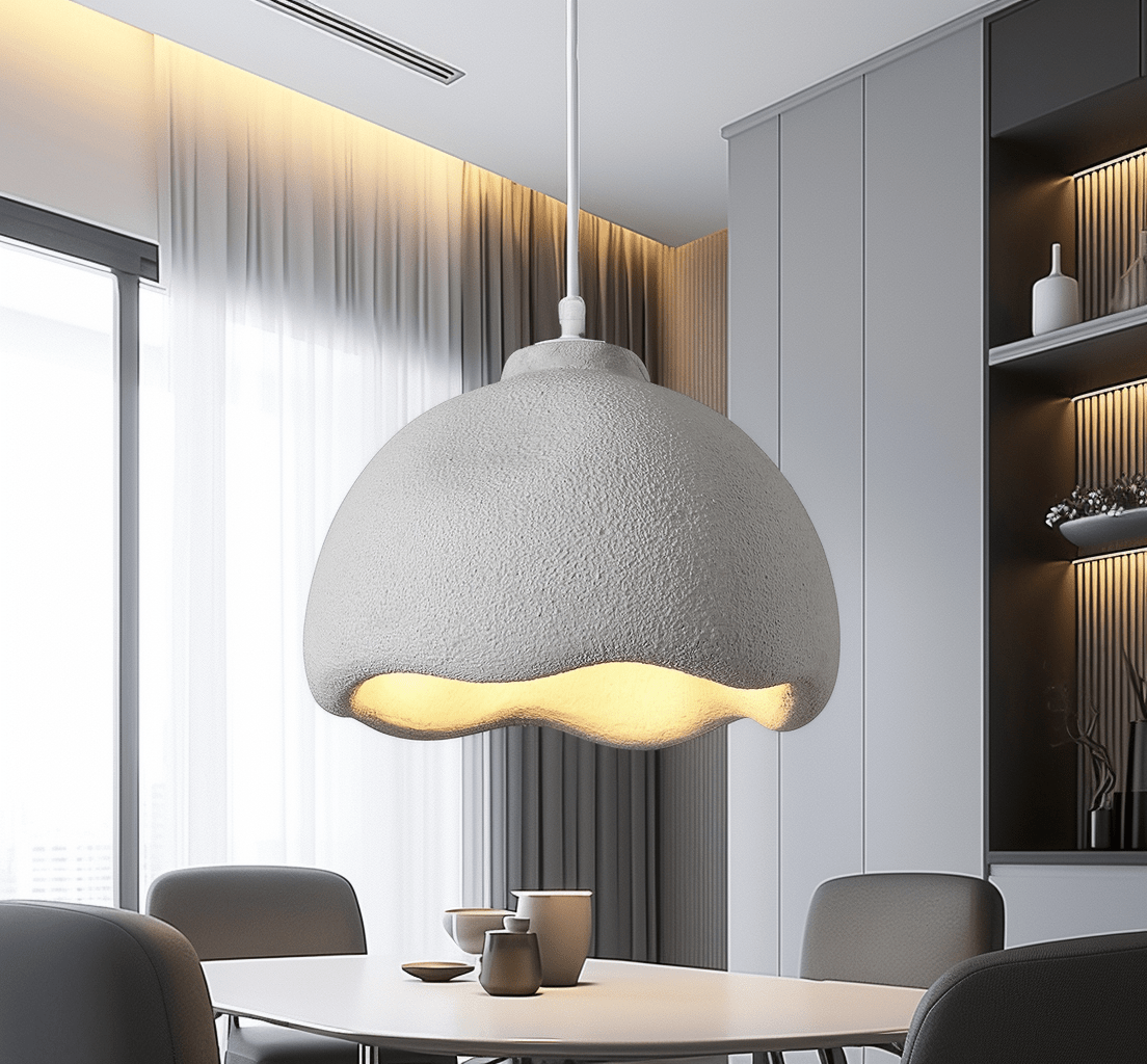 Modern Grey Sculptural Pendant Light – Minimalist Elegance - SHAGHAF HOME