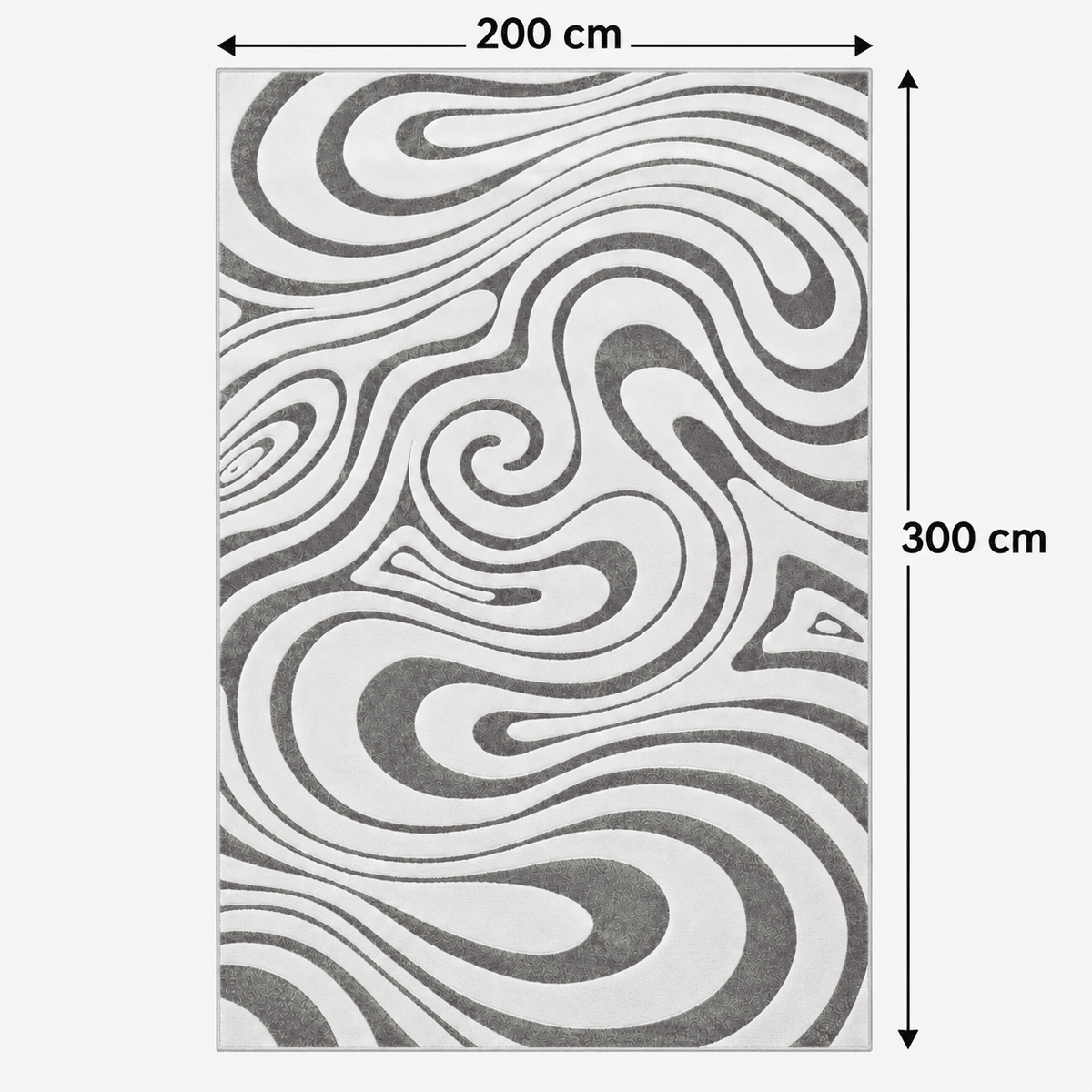 Modern Grey & White Swirl Rug – Abstract Large Area Carpet - SHAGHAF HOME