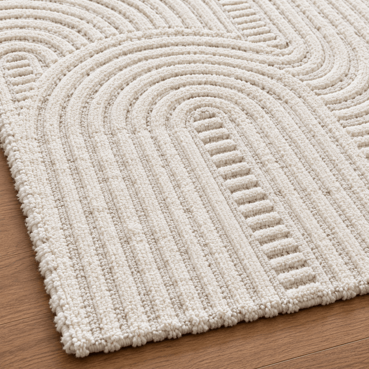 Modern Ivory Textured Arch Rug 150×230 cm - SHAGHAF HOME