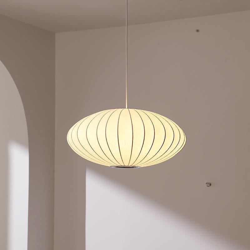 Modern Japanese - Inspired Oval Pendant Light – Soft Ambient Glow - SHAGHAF HOME