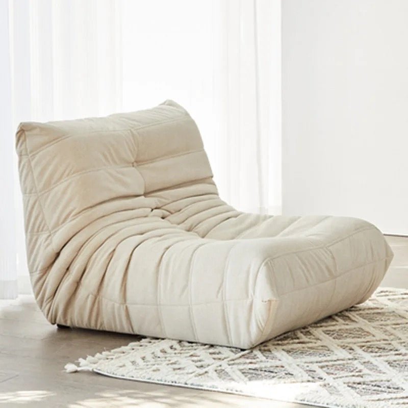 Modern large white Velvet lazy chair - SHAGHAF HOME