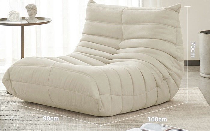 Modern large white Velvet lazy chair - SHAGHAF HOME