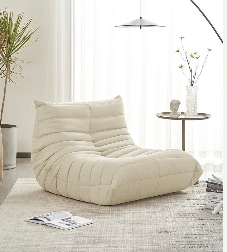 Modern large white Velvet lazy chair - SHAGHAF HOME