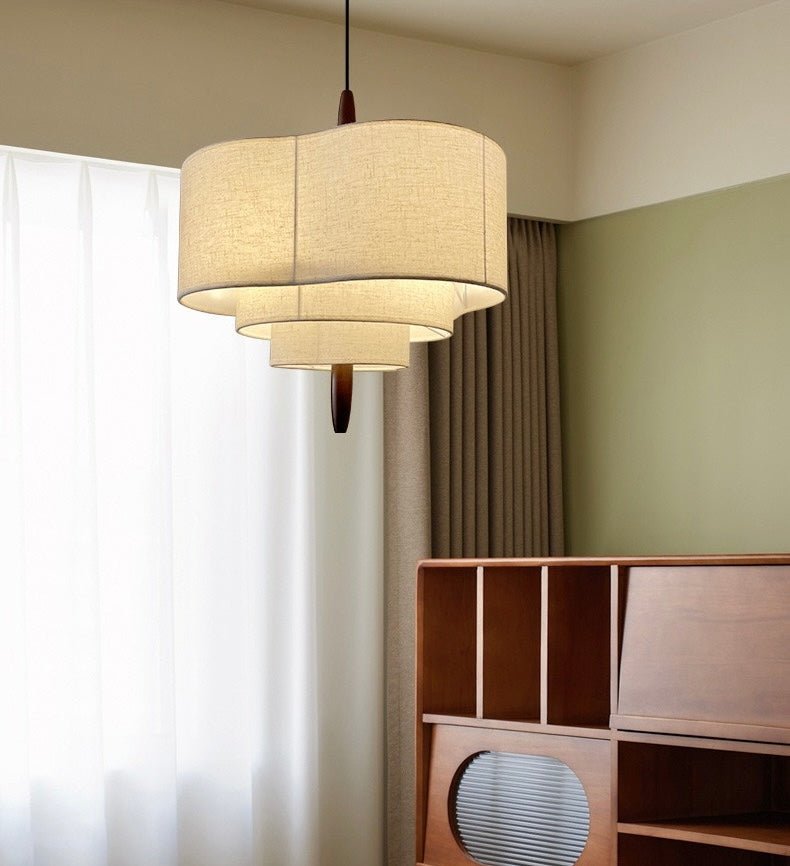 Modern Layered Fabric Pendant Lamp – 70cm Wide - SHAGHAF HOME