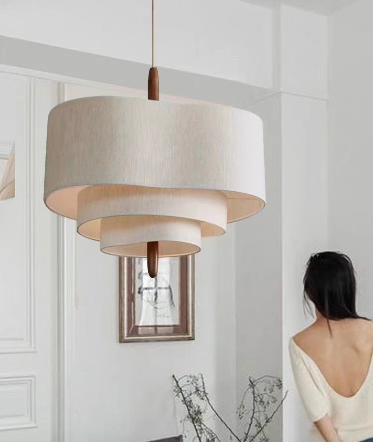 Modern Layered Fabric Pendant Lamp – 70cm Wide - SHAGHAF HOME