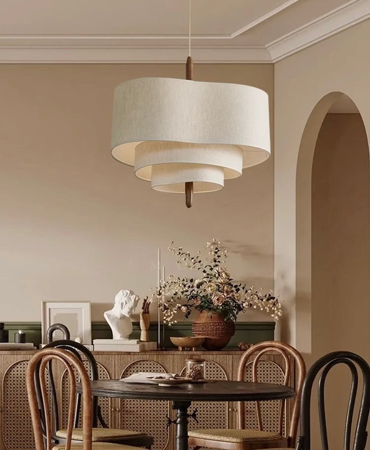 Modern Layered Fabric Pendant Lamp – 70cm Wide - SHAGHAF HOME