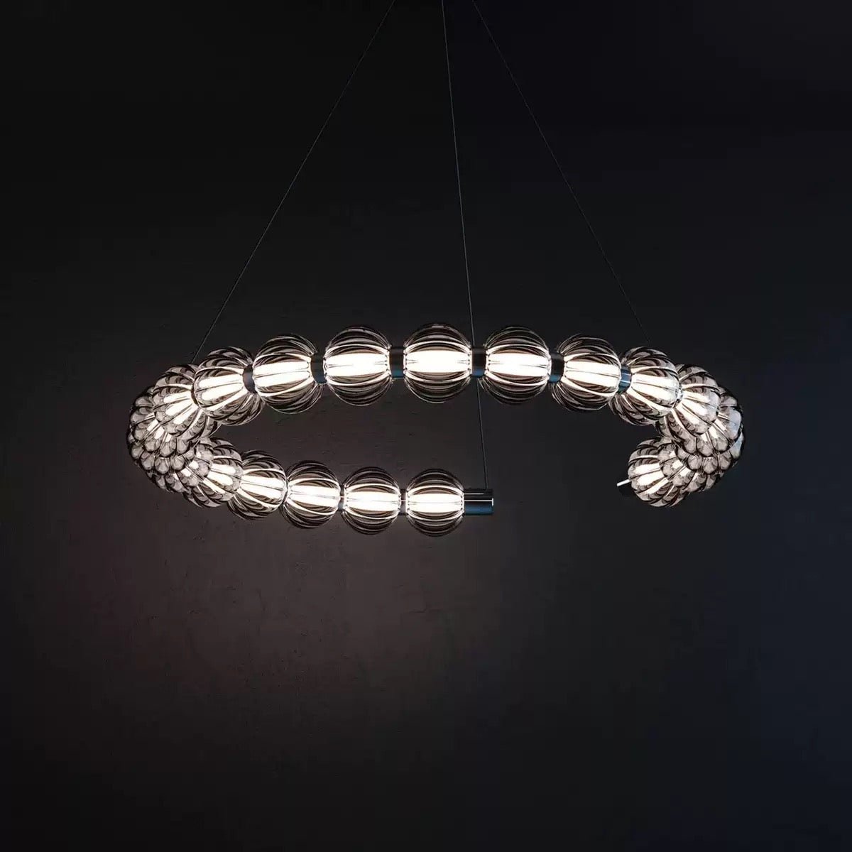 Modern LED Ring Chandelier with Spheres - SHAGHAF HOME