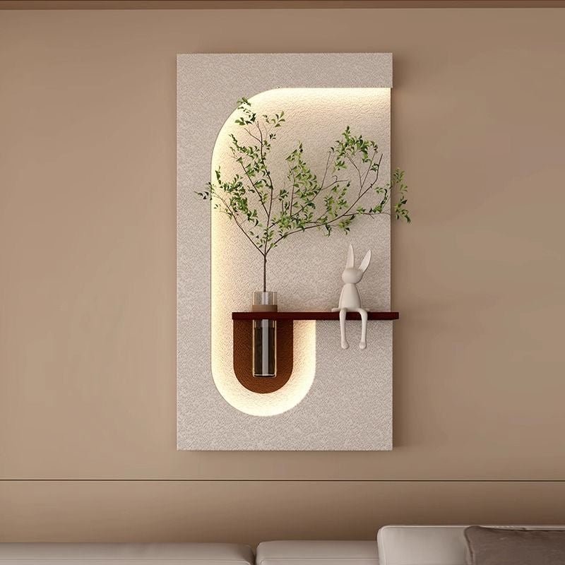 Modern LED Sandstone Wall Art with Glass Vase – 120×60 CM - SHAGHAF HOME