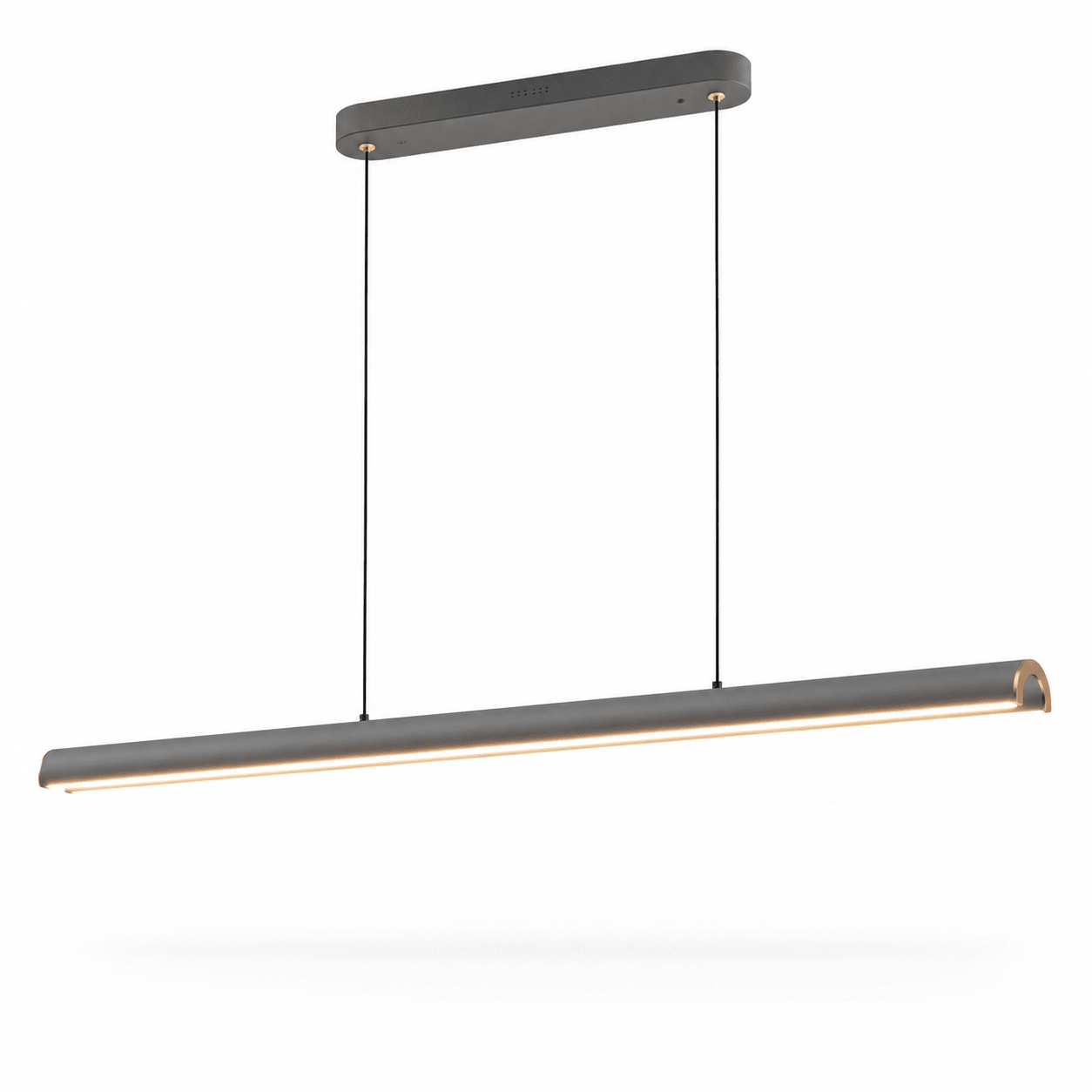 Modern Linear LED Pendant Ceiling Lamp – Matte Grey | Dimmable | Adjustable Height | CCT Changeable | 150 cm - SHAGHAF HOME