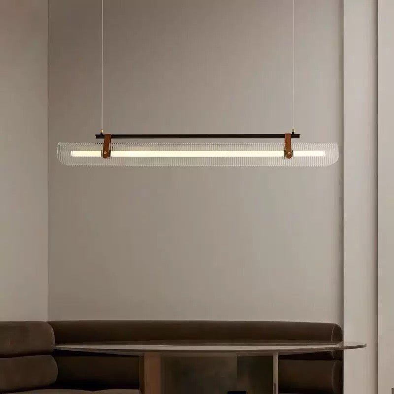 Modern Linear LED Pendant Light – Sleek Iron & Acrylic Design - SHAGHAF HOME