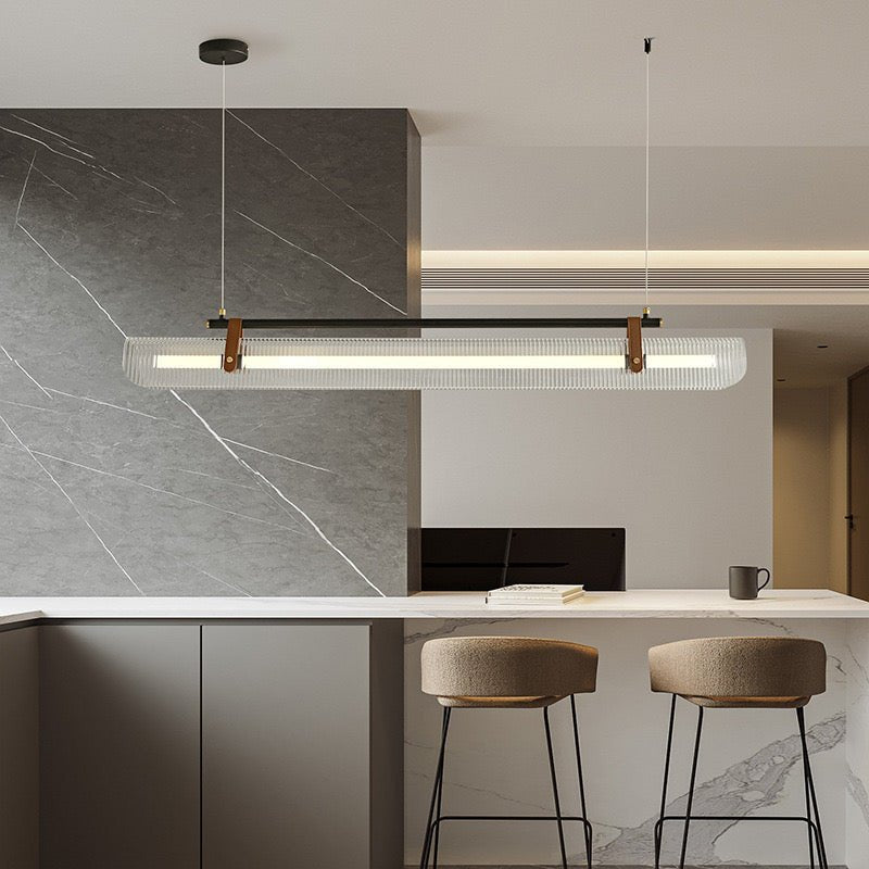 Modern Linear LED Pendant Light – Sleek Iron & Acrylic Design - SHAGHAF HOME
