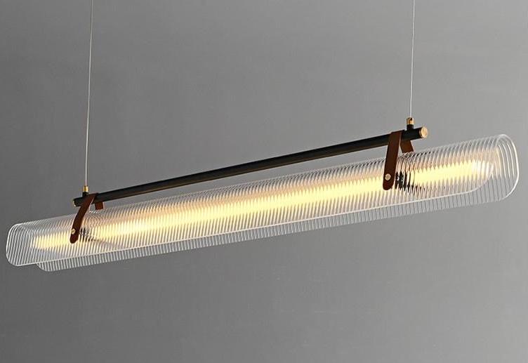 Modern Linear LED Pendant Light – Sleek Iron & Acrylic Design - SHAGHAF HOME