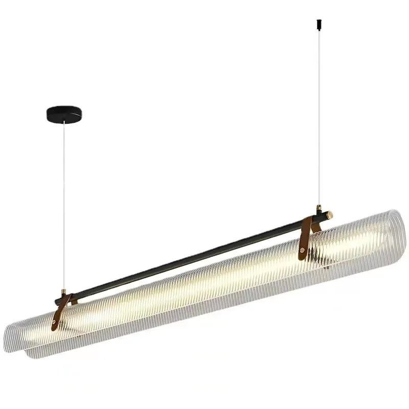 Modern Linear LED Pendant Light – Sleek Iron & Acrylic Design - SHAGHAF HOME