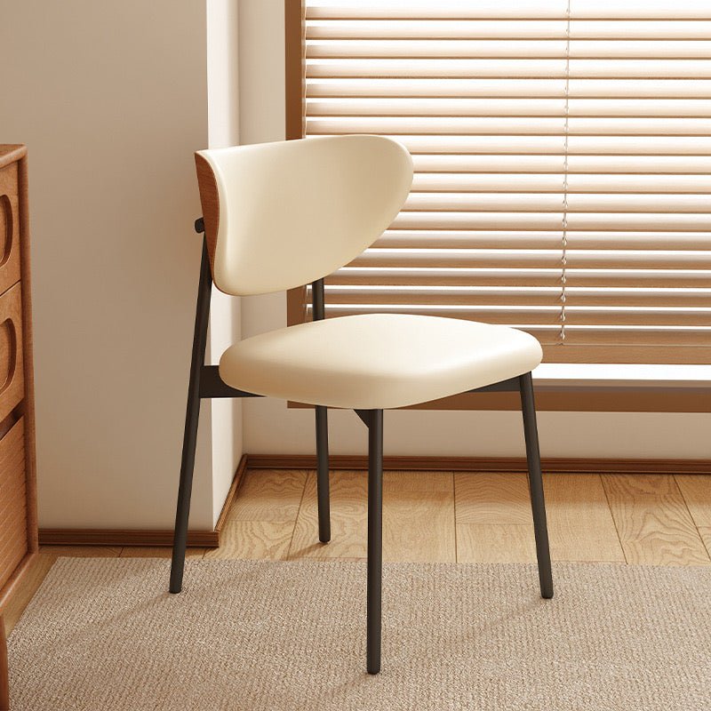 Modern Minimalist Dining Chair with Wood Backrest – Available in Black & White - SHAGHAF HOME