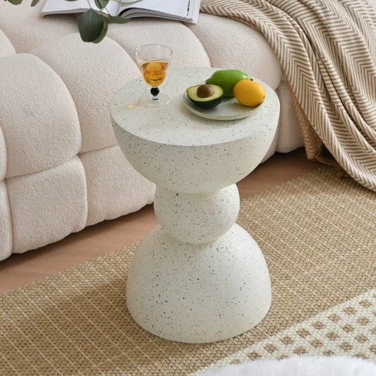 Modern Minimalist Sculptural stone like side table - SHAGHAF HOME