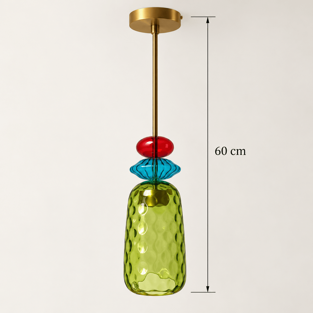 Modern Multicolor Glass Pendant Light with Gold Finish - SHAGHAF HOME