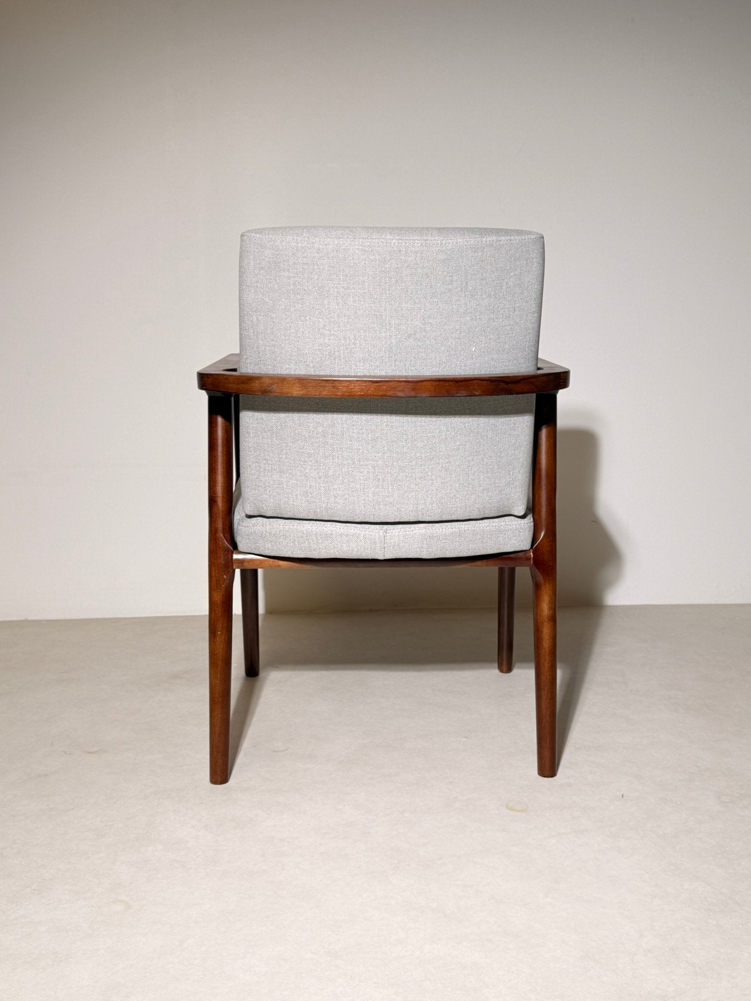 Modern Natural Wood Lounge Chair – Light Grey Upholstery - SHAGHAF HOME