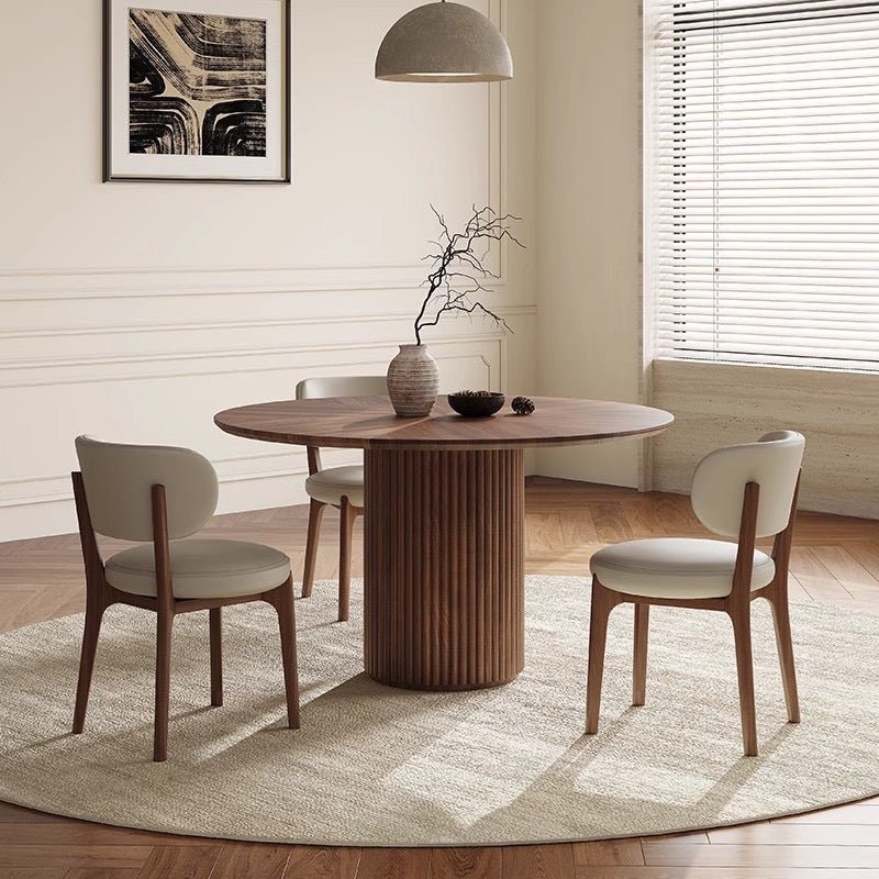 Modern Round Dining Table – 120x75 cm | Elegant MDF Wood Finish - SHAGHAF HOME