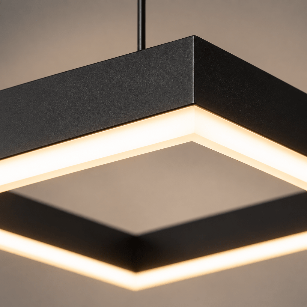 Modern Square LED Pendant Light 80cm – 3 Color Lighting & Adjustable Height - SHAGHAF HOME