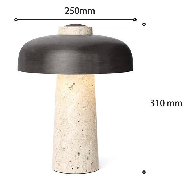 Modern Travertine Marble & Metal Table Lamp - SHAGHAF HOME