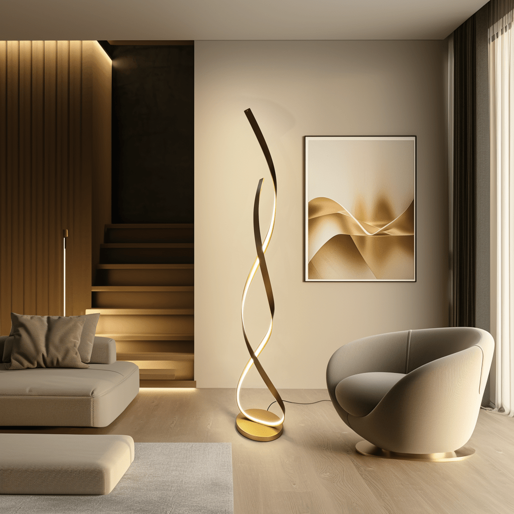 Modern Twist LED Floor Lamp – Artistic Illumination for Contemporary Spaces - SHAGHAF HOME