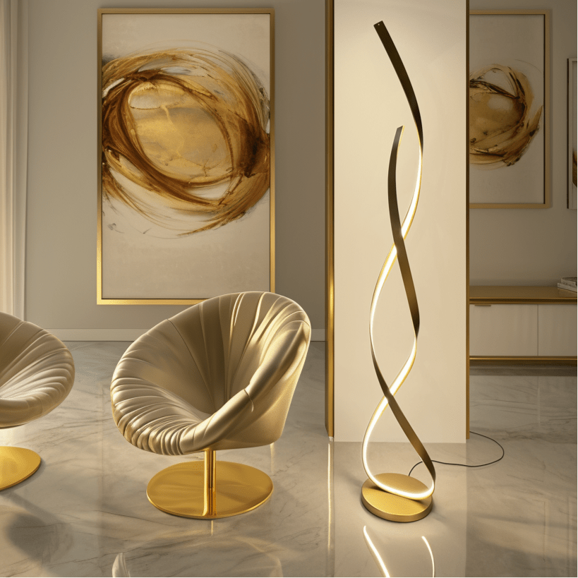 Modern Twist LED Floor Lamp – Artistic Illumination for Contemporary Spaces - SHAGHAF HOME