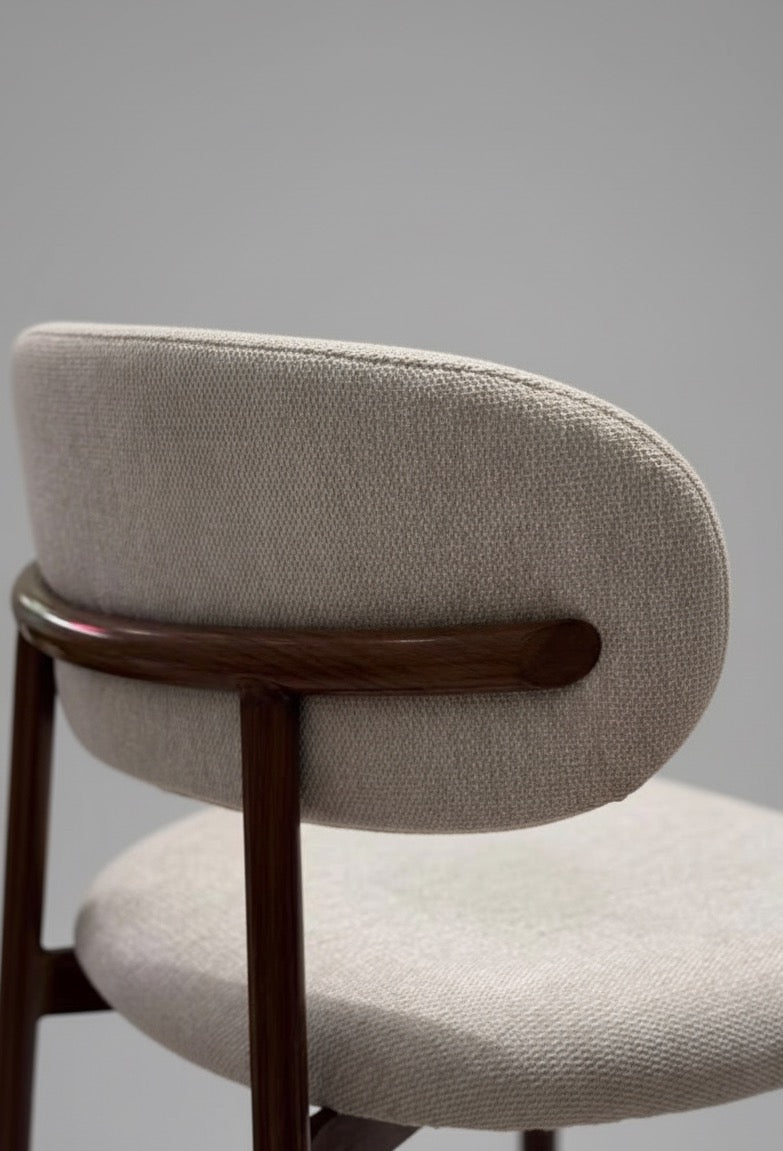 Modern Upholstered Barstool with Brown Metal Base - SHAGHAF HOME