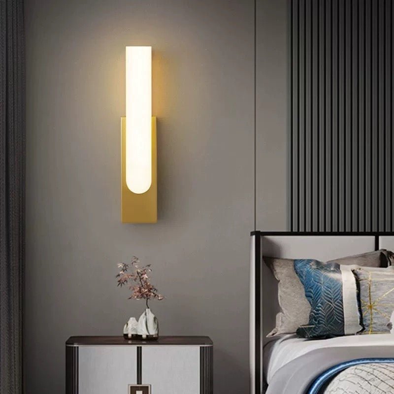 Modern Vertical Wall Lamp – Gold & Black Finish Options - SHAGHAF HOME