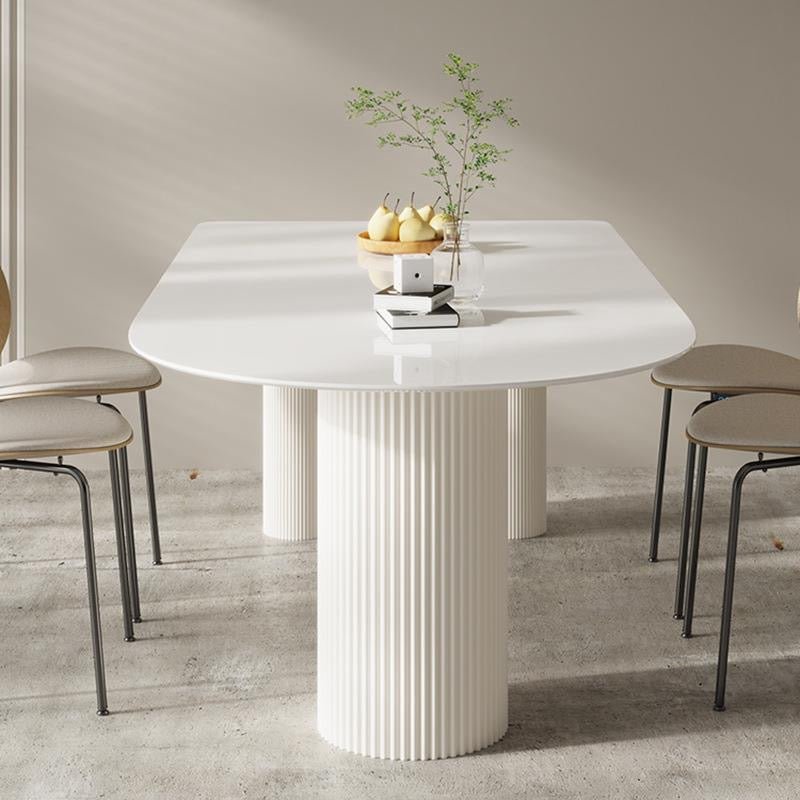 Modern white minimalist dining table - SHAGHAF HOME