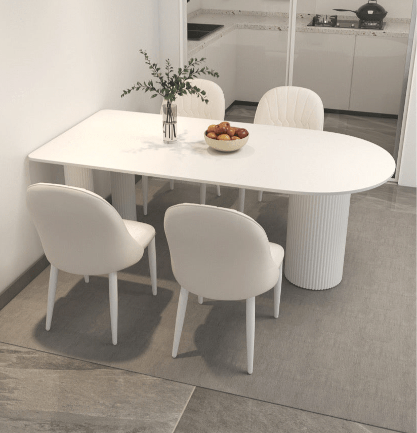 Modern white minimalist dining table - SHAGHAF HOME