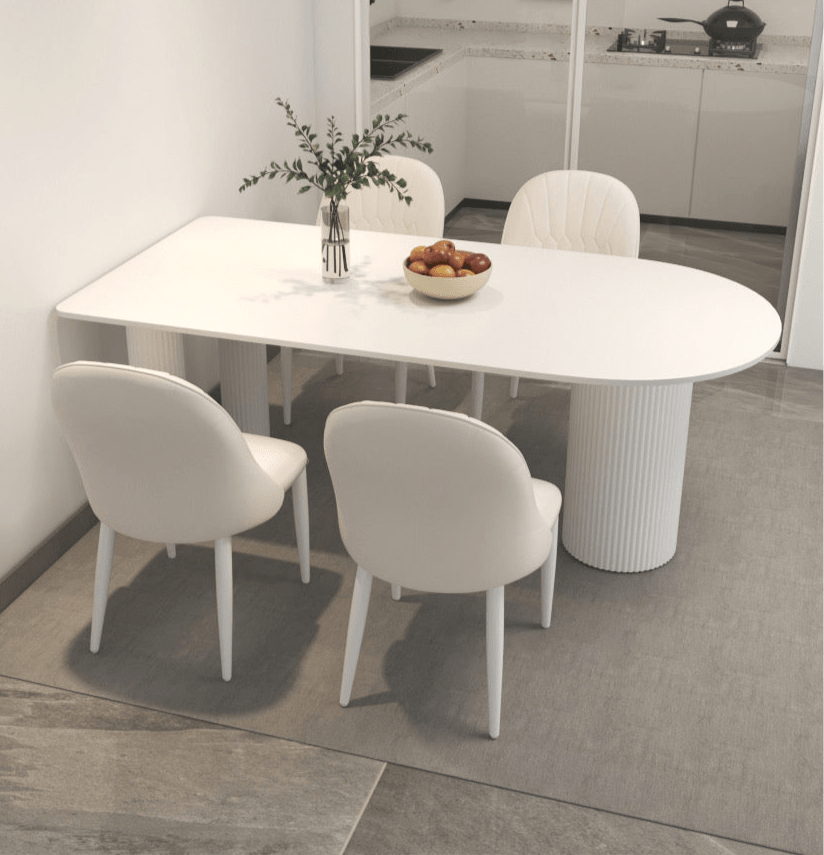 Modern white minimalist dining table – SHAGHAF HOME