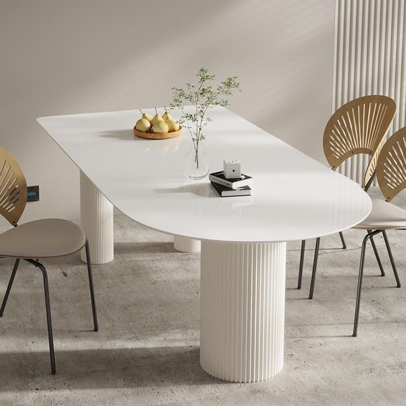 Modern white minimalist dining table - SHAGHAF HOME