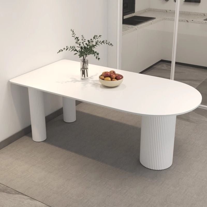 Modern white minimalist dining table - SHAGHAF HOME