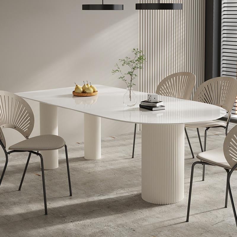 Modern white minimalist dining table - SHAGHAF HOME