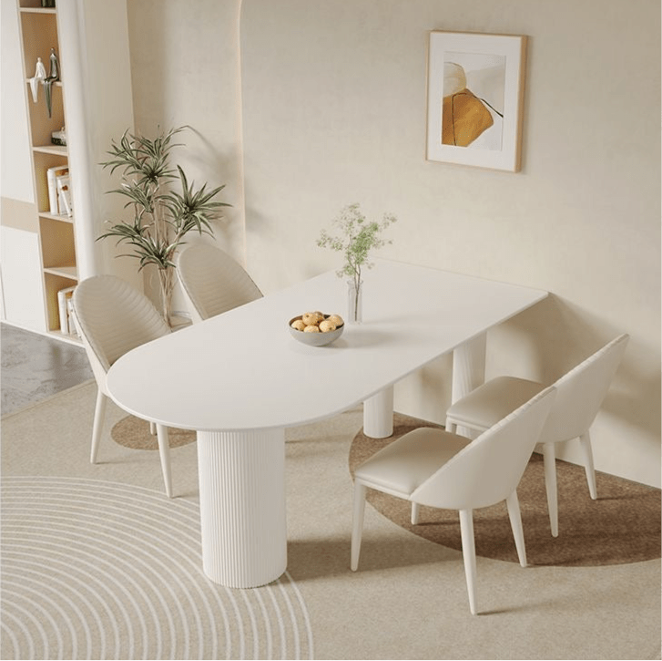 Modern white minimalist dining table - SHAGHAF HOME