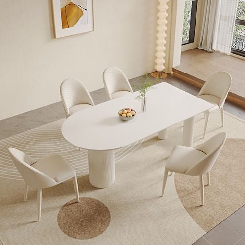 Modern white minimalist dining table - SHAGHAF HOME