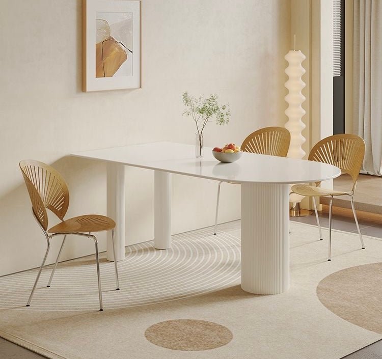 Modern white minimalist dining table - SHAGHAF HOME