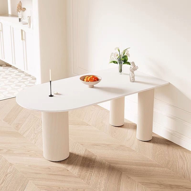 Modern white minimalist dining table - SHAGHAF HOME