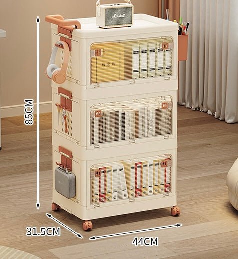 Multi - Functional Stackable Storage Cabinet – Modern PP Plastic Organizer with Wheels - SHAGHAF HOME