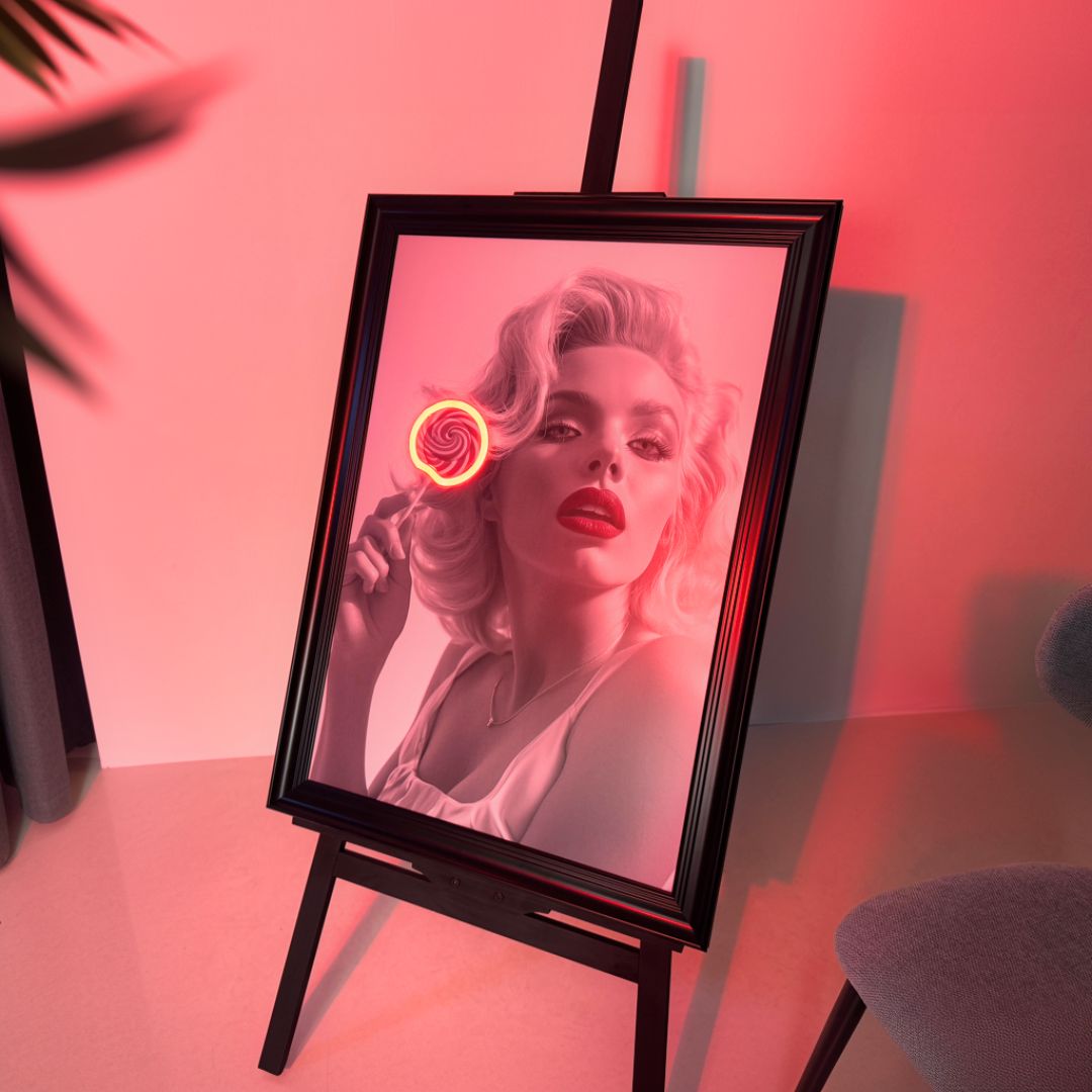 Neon Glow Marilyn Art Frame – LED Wall Decor - SHAGHAF HOME