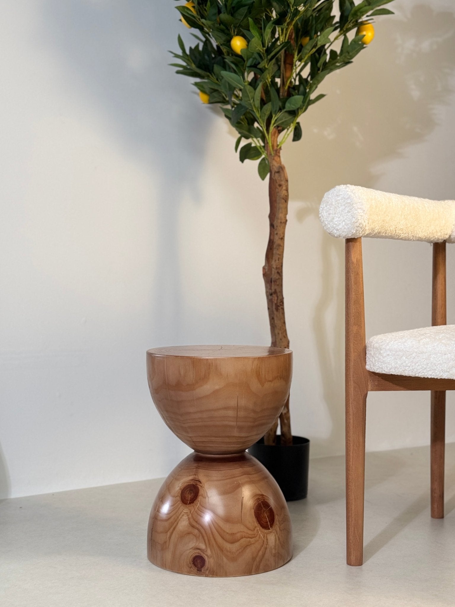 New Zealand Pine Accent Stool – Natural Wood Design - SHAGHAF HOME