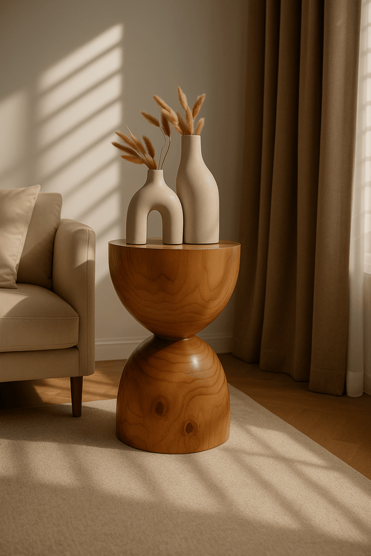 New Zealand Pine Accent Stool – Natural Wood Design - SHAGHAF HOME