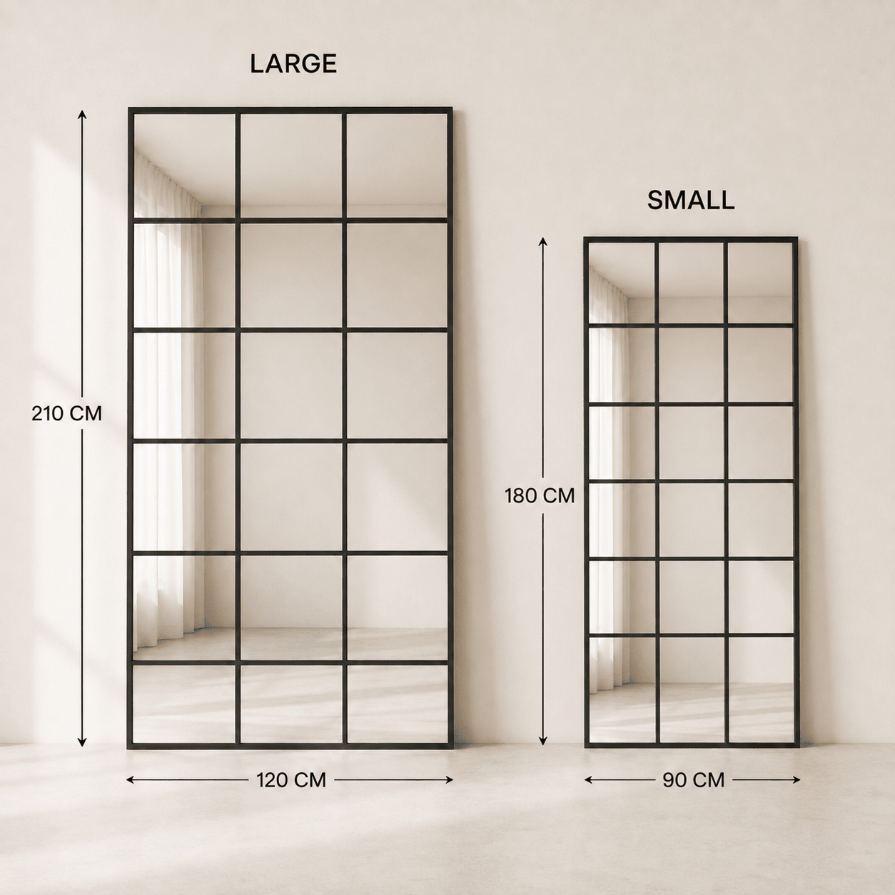 Noir Grid Full-Length Mirror – Black Frame - SHAGHAF HOME