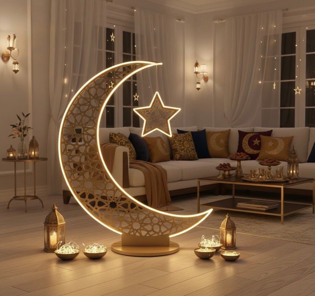 Noor Crescent LED Ramadan Lamp - SHAGHAF HOME