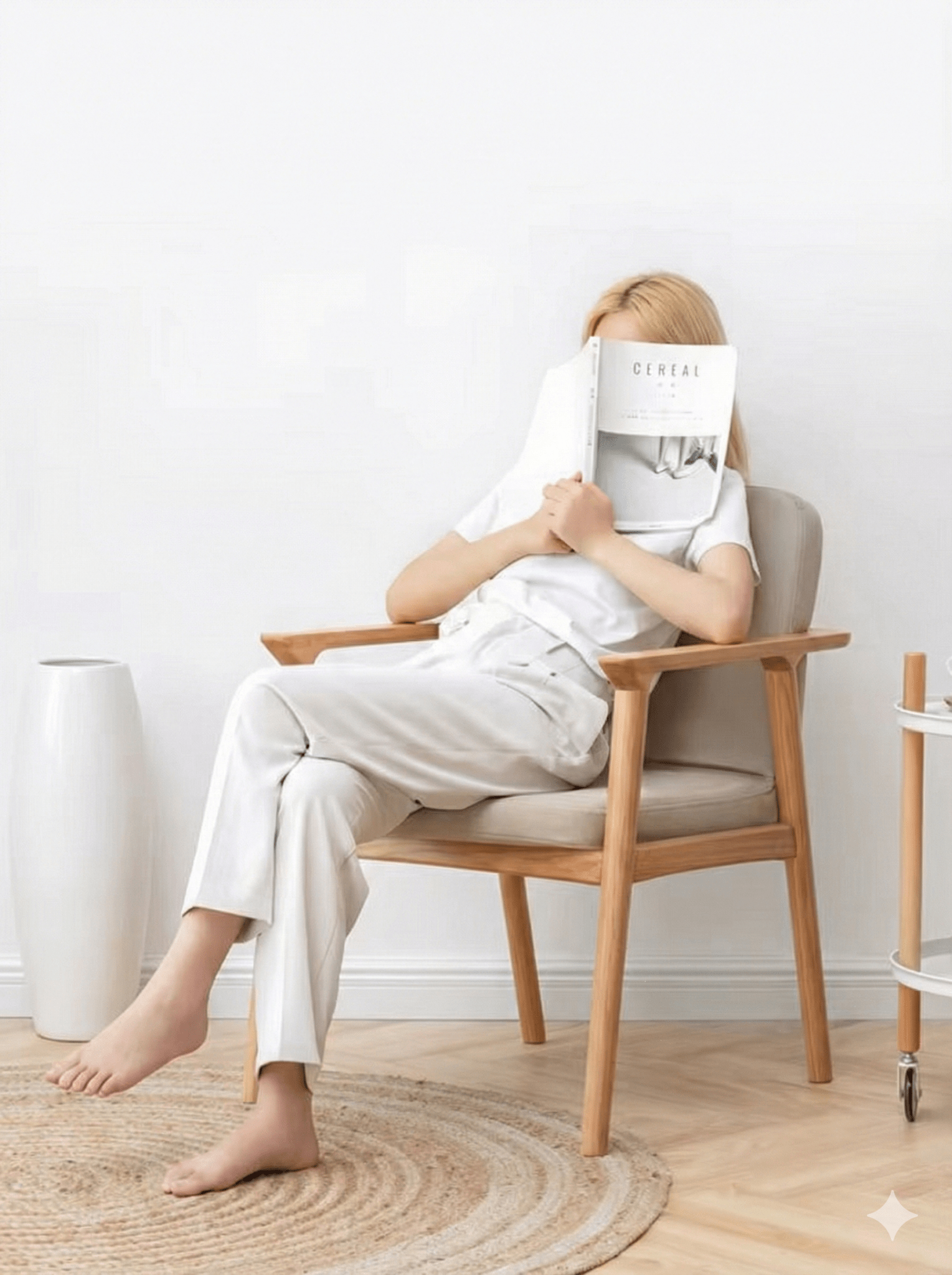 Nordic Solid Wood Accent Chair - SHAGHAF HOME