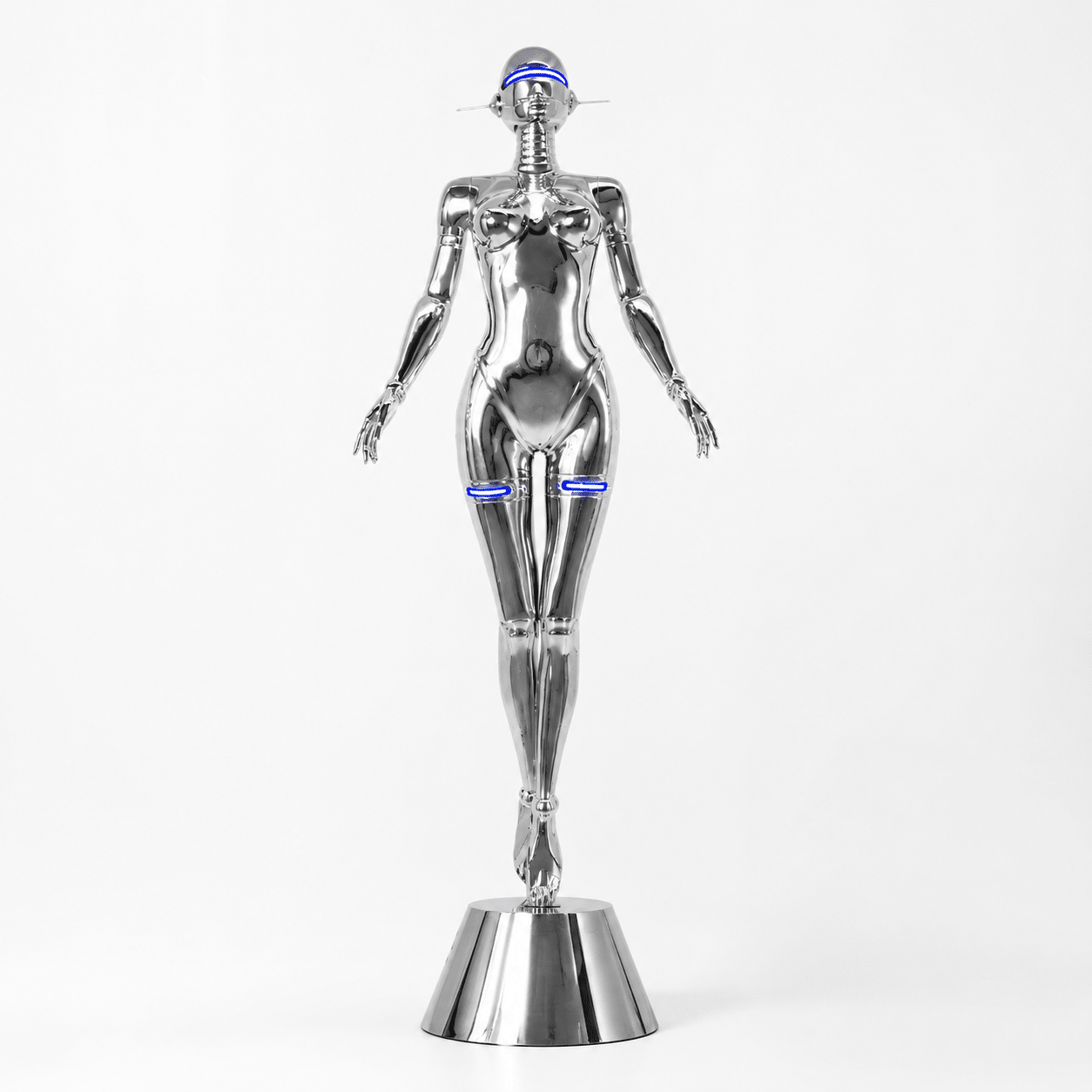 Nova Chrome Humanoid LED Sculptural X large Floor Lamp - SHAGHAF HOME