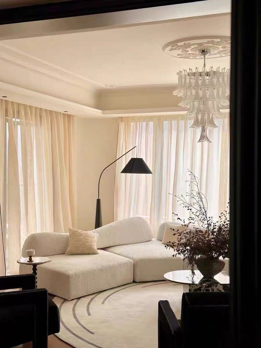 Obsidian Arc Luxury Floor Lamp — Sculptural Black Metal Statement Light - SHAGHAF HOME