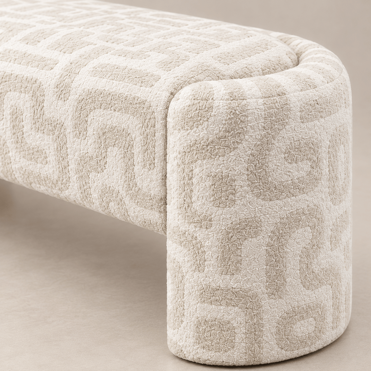Olvara Geometric Upholstered Bench - SHAGHAF HOME