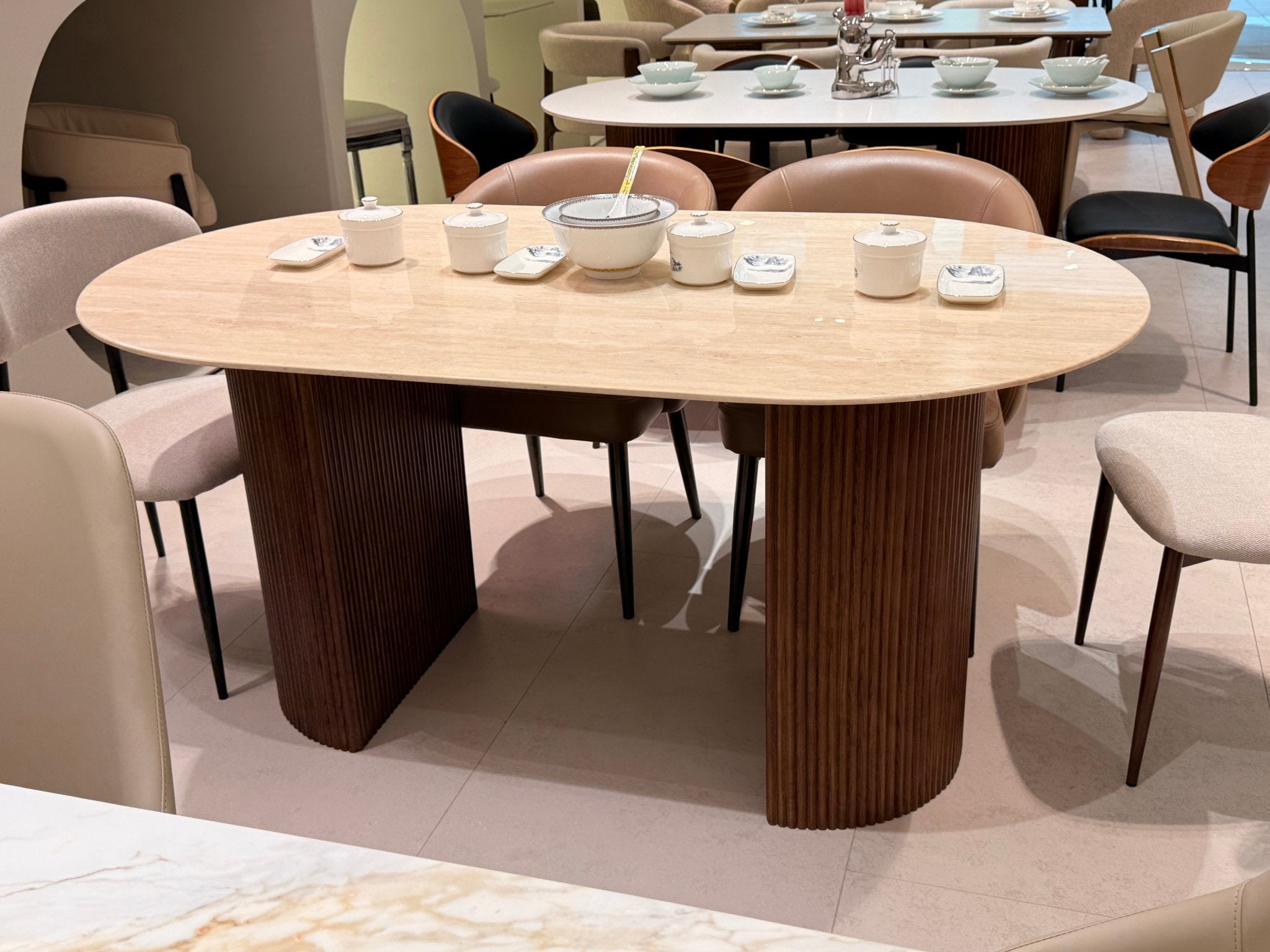 Opéra Natural Stone Dining Table - SHAGHAF HOME
